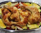 Foto del paso 2 de la receta: 🍗Pollo al horno con zapallitos, cebolla y morrón 🍗 Cocción diferida 🍗