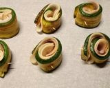 A picture of step 3 of Involtini di zucchine e spada courgette and swordfish rolls.