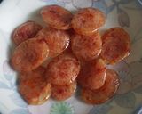 A picture of step 1 of Chinese Sausage Fried Rice.