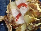 Brochetas de pollo y verdura