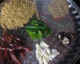 A picture of step 1 of Nalla karam (andhra spice powder).