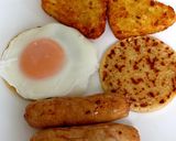 A picture of step 2 of Simple Sausage,Potato patties, poached Egg & Hashbrowns.