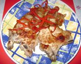 Foto del paso 7 de la receta: Chuletas de cerdo a la chapa con verduras salteadas