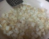 A picture of step 1 of Mediterranean potato hash with red kidney beans and fried eggs.