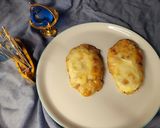 Zöldfűszeres, sajtos, húsmentes batáta csónak recept fázis 5 fotója