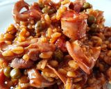 Foto del paso 7 de la receta: Los granos de trigo que quisieron ser "arroz meloso" 🔥🔥🔥