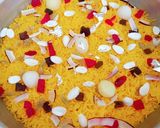 A picture of step 6 of Zarda Chawal 🧡❤️💛.