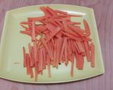 Pas rețetă Tagliatelle din omletă cu varză roșie și morcov 1 fotografie