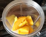 A picture of step 1 of Mango Milk Shake with Vanilla Ice Cream.