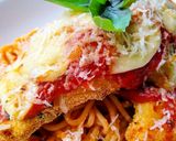 A picture of step 9 of Chicken Parmigiana.
