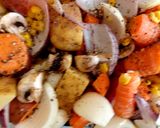 A picture of step 1 of My Spiced Seasonal Roast Sausage and Veg🥰.