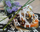 Foto del paso 2 de la receta: Torreta de verduras grilletes con virutas de queso de cabra