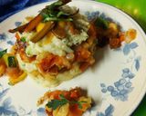 Foto del paso 5 de la receta Pisto con tortitas de patata y yema de Huevo