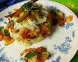 Foto del paso 5 de la receta: Pisto con tortitas de patata y yema de Huevo