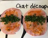 Une image de l'étape 5 de Tartines croquantes au jambon blanc,oignons nouveaux et sauce poivrons.