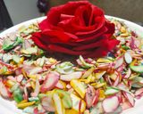 A picture of step 6 of Colourful Almond slices.