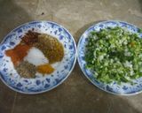 A picture of step 1 of Baisen ke prathay with chutni.