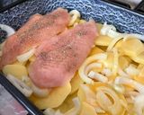 Sajtos, paradicsomos, gombás rakott csirke recept fázis 2 fotója