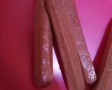 A picture of step 4 of Hot Dog waffles.