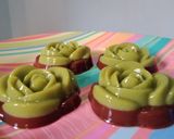 Foto langkah ke 3 dari resep Puding chocolatos gren tea bunga mawar🌹.