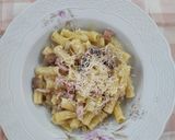 Foto del paso 3 de la receta: Fideos con crema, jamón y champiñones -  One Pot Pasta