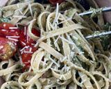 รูปขั้นตอนการทำที่ 3 ของ เฟตตูชินี่ซอสเพสโต้จากผักวอร์เตอร์เครส🥬🍄🍅🍝