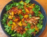 A picture of step 12 of Blackened chicken with caramel and clementine dressing.