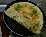 A picture of step 2 of Egg Omelette with Vegetables.