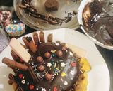 A picture of step 7 of Chocolate cake 🎂🎂in pressure cooker (with fresh cream, maida, cocoa powder).