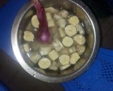 A picture of step 1 of Banana stew# vegetable contest.