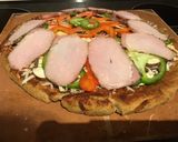 A picture of step 4 of California Farm Cheese Pizza.