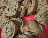 A picture of step 6 of Alu vadi (colacasia leaves fritters).