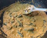 A picture of step 3 of Kerala vendakai (bhindi) curry.