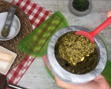 Foto del paso 5 de la receta: Lazos de pasta multicolor al pesto en estuche Lékué al microondas