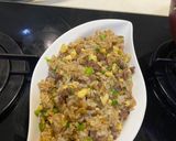 A picture of step 3 of Beef and Egg Fried Rice.