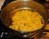 A picture of step 2 of Seeraga samba kesari bath.
