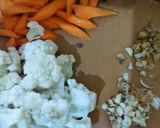 A picture of step 1 of Vegetable Biryani.