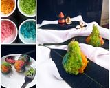 A picture of step 4 of Rainbow modak / laddu.