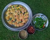 A picture of step 8 of Hyderabadi Dahi baray chat.