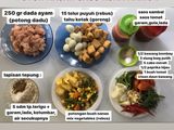 Ayam,tahu,telor puyuh masak saos asam manis