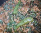 A picture of step 7 of Qeema Palak !.