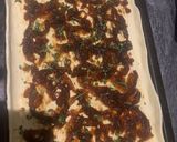 A picture of step 2 of Goats cheese and red onion tart.