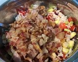 Une image de l'étape 15 de Salade de riz aux légumes,olives et pancetta grillée.