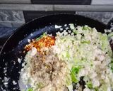 A picture of step 3 of Chicken stuffed buns 💖💖.