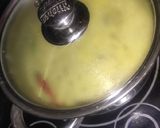 A picture of step 4 of Jain Kadhi chawal.