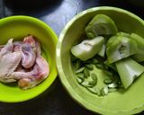 Foto langkah ke 1 dari resep Sayur Labu Siam Pete Sayap Ayam.