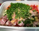 Une image de l'étape 8 de Courgettes et tomates au lard et persil.