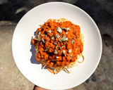 Foto del paso 9 de la receta: Pasta con salsa de jitomate, champiñones y carne