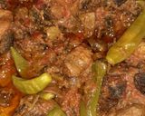 A picture of step 2 of Karelay gosht.