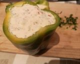 Mascarpone-krémmel kolbásszal töltött paprika recept fázis 5 fotója